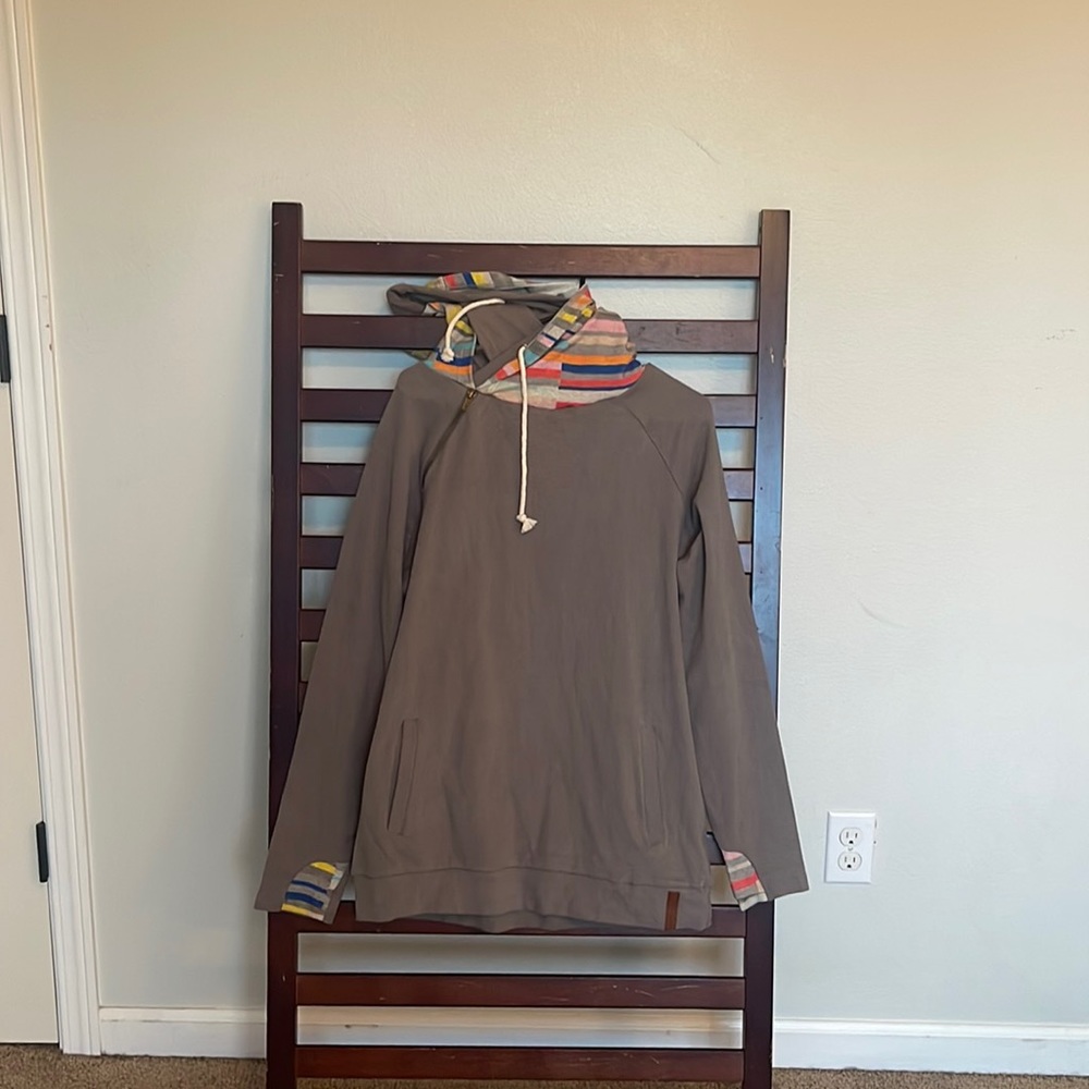 Ampersand gray double hoodie